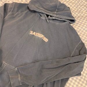 Blue Hoodie with Satisfied Logo